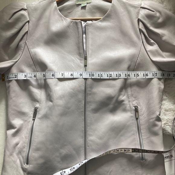 Ryegrass NWOT Soft leather jacket puff sleeves size medium Danier Dkny - Picture 7 of 11